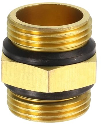 QUARKZMAN 1 Pezzo Raccordi per Tubi in Ottone Riduttori, G1 Filettatura Maschio Raccordo Estratto Dritto con Guarnizione, Adattatore Filettato in Ottone per Idraulici Tubazioni Acqua