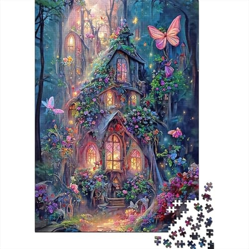 Cottage de forêt enchantée Puzzle 1000 Pièces Adultes intéressant Puzzles 1000 Pièces Peinture Art Cadeau 70x50cm/1000pcs