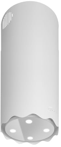 Gurari Inselhaube 40 cm GCH P 892 WH Diamond • Dunstabzugshaube Weiß Matt • Design Inselhaube Wellenform • 850 m³/h BLDC Motor • Fernbedienung • LED Beleuchtung • Abluft Umluft • Energieklasse A+