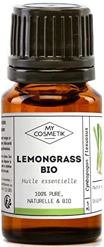 MY COSMETIK - Ätherisches Zitronengrasöl - Aus biologischem Anbau - HEBBD/HECT chemotypisiert - 100% rein und natürlich - ECOCERT-zertifiziert - 30 ml