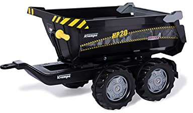 RollyToys rollyHalfpipe Krampe HP20 (für Kinder von 3-10 Jahre, Zweiachsanhänger, mit Kippfunktion, Farbe schwarz) 123261