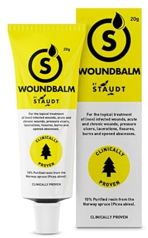 Baume Cicatrisant Staudt – Pommade Naturelle aux Propriétés Apaisantes – Crème de Soin pour la Cicatrisation et la Prévention des Cicatrices sur Coupures, Brûlures, Plaies Chirurgicales – 20g