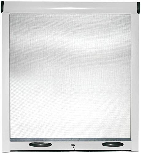 Zanzariera Universale A Rullo Avvolgibile Profilo Riducibile Regolabile Per Finestra Porte Portafinestra Balconi Con Frizione Telaio In Alluminio In Kit Fai Da Te Colore Bianco (160 x 170 cm)
