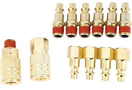 12 Pack Air Hose Coupler and Plug Kit, 1/4-Inch NPT Male Female Thread Quick Connect Fittings, Air Compressor Fittings Adapter