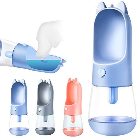 PJDDP Bouteille d'eau Portable pour Chien pour Marcher Et Voyager, Distributeur d'eau pour Chien, Tasse De Boisson De Voyage, Bol À Boire pour Animaux De Compagnie, Extérieur Étanche sans BPA,Bleu