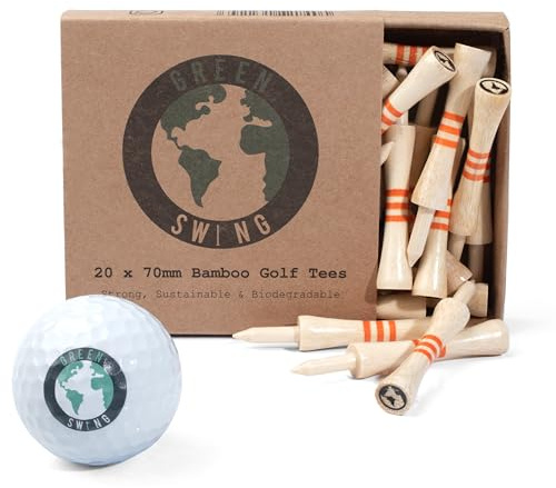 Green Swing Tee da Golf in bambù da 70 mm, Magliette Unisex, Edizione Naturale