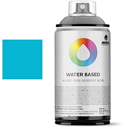 Mtn Montana Water Based 300 ml - RV342 Blue green Light - Fiji Blue - Bomboletta Vernice Spray a Base d'acqua - ideale per diverse superfici dal vetro, al legno al metallo, al cemento, al polistirolo