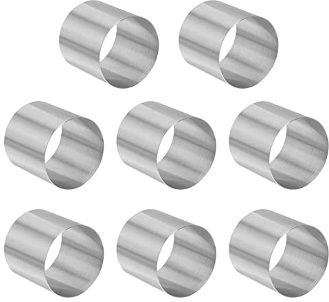 8stücke Teiliges Edelstahl Kuchenform Mini Rund Mousse Ring Für Desserts Wiederverwendbar Korrosionsbeständig Einfache Handhabung Für Backen Von Keksen Und Kuchen