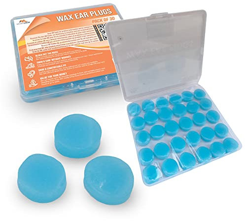 30 Stück Wiederverwendbare Silikon-Wachs-Ohrstöpsel 32dB Geräuschreduzierende Ohrhörer für Schlafen, Gehörschutz, Reisen, Konzerte, Schwimmen - Mit Hülle Aus Haltbarem Kunststoff - von Mobi Lock