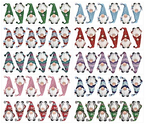 Ideen mit Herz Transparent-Sticker | 10 Bogen à 10 cm x 30 cm | Bunte Aufkleber zum Basteln & Dekorieren (Wichtel Weihnachten)