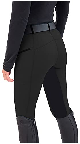 QWUVEDS Legging thermique fille équitation pantalon de yoga pantalon d'équitation pantalon sport taille haute exercice femme jeans homme pantalon jean avec trous, Noir , S