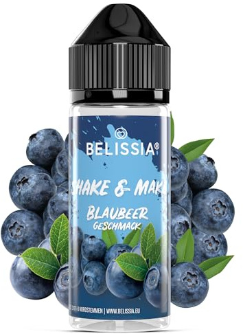 Belissia Shake and Make Blaubeere Geschmack 10ml Aroma + Schüttelflasche | Lebensmittelaroma, vegan, ohne Zusatzstoffe, 120ml Flasche, für Backen, Speisen, Getränke, Shakes, DIY und Raumduft