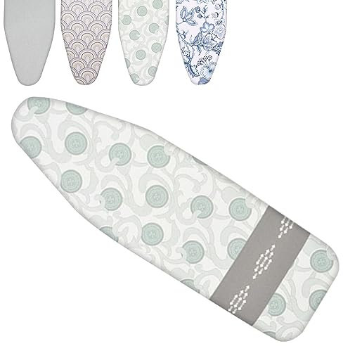 IkErna Ironing Board Covers and Pad 81X30/92X33/97X33/110X35/122X38Cm Iron Board Cover Easy Fit, Scorch Resistant Ironing Padding/C/110 * 35Cm