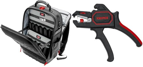 KNIPEX 00 21 50 LE Werkzeugrucksack Modular X18 leer & Automatische Abisolierzange 180 mm 12 62 180