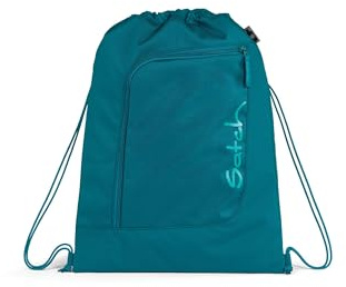 Satch Sportbeutel Deep Petrol - Petrol | Turnbeutel für Mädchen und Jungen mit Reißverschlussfach, 12 L Volumen und zur Fixierung am satch Rucksack geeignet