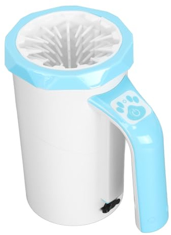 Pulitore per Zampe Cane Automatico, Lavaggio Zampe Cane Ricaricabile, Pulitore Multifunzione per Terreno Fangoso, Potente Spazzola in Silicone Portatile per Cani di Taglia Grande (Bianco)