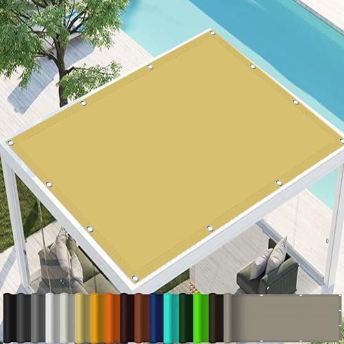 Vela Ombreggiante 0.5 x 6 m Protezione Raggi UV Vela Tenda, Impermeabile Rettangolare con Occhielli, 185Ggsm Oxford, per Esterno Terrazza Giardino, Color Crema