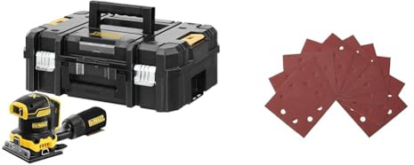 DeWalt DCW200NT-XJ Ponceuse 1/4 de Feuille - XR 18V - Brushless - Sans Batterie Ni Chargeur & 1/4 feuille abrasive pour ponceuses vibrantes 115x115mm grain 60 10 pièces DT3021-QZ
