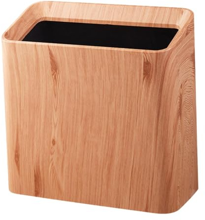 MagiDeal Wood Grain Trash Can Garbage Bin Fashion Multipurpose Toilet Paper Basket Waste Bin for Bathroom Office Entryway Hotel Dorm, Yellow