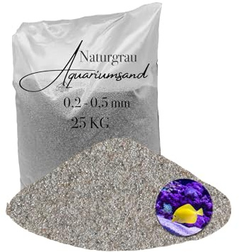 Aquagran Aquariumsand Aquariumkies 25 kg 0,2-0,5 mm hellgrau gewaschen kantengerundet Quarzsand