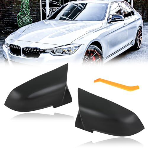 DREAMIZER Auto Spiegelkappen, 1 Paar Auto Spiegelabdeckungen Abdeckungen Seitenspiegel Kompatibel mit 220i 328i 420i F20 F21 F22 F23 F30 F31 F32 F33 420i F34 F36 F87 X1 E84 1er 2er 3er 4er (Schwarz)