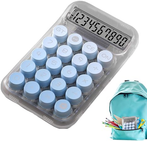 Calculadora mecánica,Calculadora estética - Botones mecánicos de calculadora de escritorio antideslizantes,Calculadora de teclado ergonómica de mano con base antideslizante para uso doméstico y de ofi