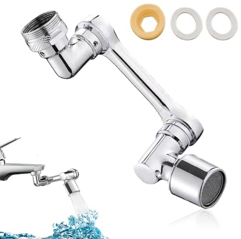 ZYOMVUN 2410 AWM029 Wasserhahnaufsatz, ABS, Poliert, für Bad und Küche, Silber