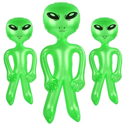 3 PCS Alien Aufblasbar, 55 CM und 90 CM Halloween Alien Aufblasbar, Alien Partydekorationen, Alien Ballon, Geeignet für Halloween-Alien-Partys, Wissenschaftsmuseumsausstellungen und Dekorationen