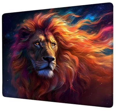 Mouse Pad Lion Mouse Mat Small 340x280x3mm Desk Mat, Mini Gaming Mouse Pad Animal Mousepad with Stitched Edges, Waterproof Surface, Mouse Mats for Wireless Mouse Travel Office Laptop Portable H1-288