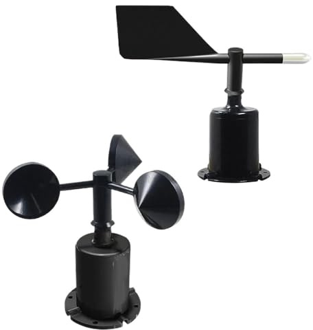 OURNXI 60m/s Weather Station, Outdoor 3 Cup Anemometer Sensor, Polycarbon Fiber Wind Speed Wind Direction Sensor, Output RS485 4-20MA 0-5V(0-5V Kit)