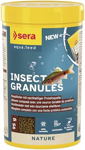 sera Insect Granules 1,5 mm 250 ml (95 g) | nachhaltiges Zierfisch-Hauptfutter mit 100% Insektenprotein | langsam sinkendes Softgranulat | ohne Farb- & Konservierungsstoffe | für Vitale Fische