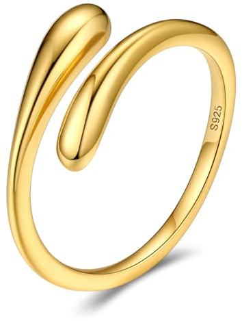 Bestyle Sterling Silver Rings For Women 925 Adjustable Thumb Rings Granddaughter Gift Gold Knuckle Ring Jewellery