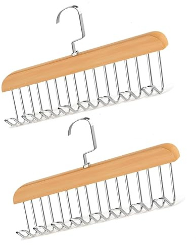 Wxinsheng 2 Piezas Percha de Cinturón para Armario,Organizador Cinturones con 8 Ganchos,Soportes para Cinturones,para Corbatas,Bufandas,Chales y Accesorios