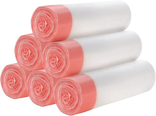 6 rollos de cuerda pequeñas bolsas de basura, 15 litros de cuerda pequeñas bolsas de basura que caen en la cocina, el baño, el dormitorio, las casas, la oficina. 120 piezas(blanco)