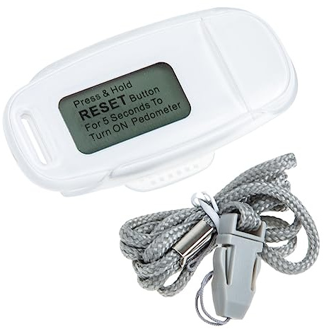 Toyvian Portable Usb Charging Pedometer with 3d Back Clip, Small White Plastic Step Counter for Walking and Fitness Tracking