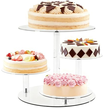 Protoence Cupcake-Ständer, Acryl 4-Stufen Display Moderne Dekoration, Großer Acryl Cupcake Präsentierständer, für Kekse Snacks Essen Gebäck Hochzeit Geburtstagsfeier Babyfeier Buffet
