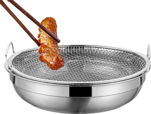 Fritteusensieb: Filter zum Frittieren, Tablett für Luftfritteuse aus Edelstahl, Abtropfsieb aus Fettnetz, hitzebeständige Ölfilterschale