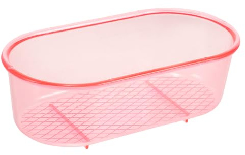 UKCOCO Caja de Baño Colgante para Pájaros Pequeños, Bañera Reutilizable para Loros y Periquitos, Cubo Rosa de Plástico para Jaulas, Accesorio para Baño y Juego en Jaulas de Aves