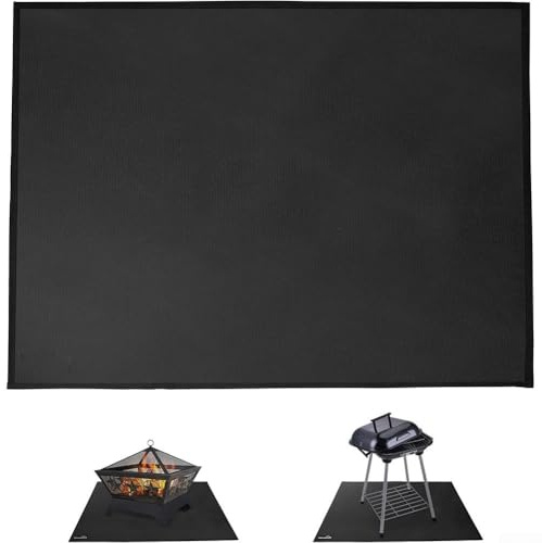 MIKMLYZE Grillmatta brandsäker värmebeständig olje- och vattentålig slitstark glasfiber silikon utomhus matlagningsdyna för uteplats, däckbord och campingspisskydd (100 x 120 cm 39 x 47)