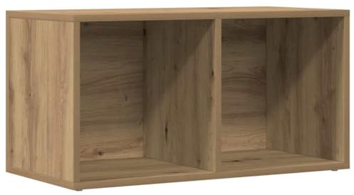 Foknhdi Scatola per dischi in legno di rovere Artisan, 69,5 x 34 x 36 cm, contenitore per dischi in vinile, grande cassapanca e elegante armadietto per dischi in vinile, con pannello posteriore