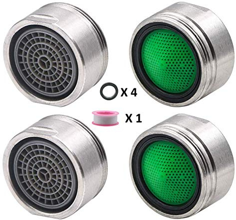 kaileyouxiangongsi 1,5 GPM Wasserhahn-Belüfter, 24 mm, 15/16 Zoll Außengewinde, Edelstahl, Gebürsteter Nickel, Wassersparend, Laminarblasen, Spülenbelüfter