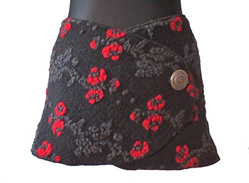 Namsa - NIERENWÄRMER aus 80% Wolle, 20% Polyester, Hüftschmeichler, Cacheur, Wollschal, HÜFTGÜRTEL mit silberfarbenem Metallknopf