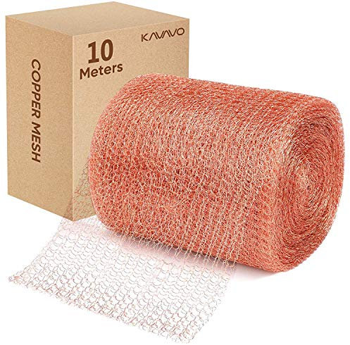 Kupfernetz, 12,5cm*10m, 100% reines Kupfernetz, gerolltes Kupfergeflecht, Spaltblocker zum Bauen von Löchern, Schützen von Setzlingen und Samen, Grillen sauber reinigen, Stoff selbst füllen.