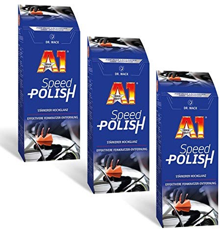 ILODA 3X 500ml Dr. Wack A1 Speed Polish, Autopolitur für alle Lacke mit Carnauba-Wachs für Lack-Versiegelung bis 3 Monate, Politur für Auto, Lackschutz