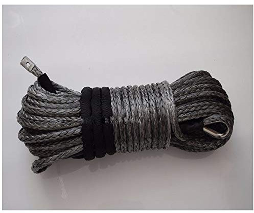 Gris 12mm * 30m synthétique treuil corde, VTT Treuil, voiture corde de remorquage, Bateau Winch Corde (Color : Gray)