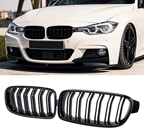 Paire de grilles de calandre avant pour 3 série F30 F31 année 2011-2019 Noir brillant