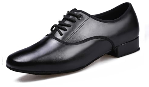 TINRYMX Tanzschuhe latein Herren Atmungsaktiv Tango Salsa ballsaal Tanzschuhe,LHDMD-Schwarz-2.5CM,41EU