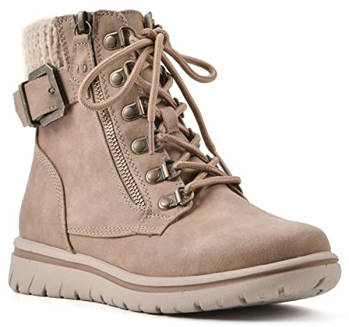 CLIFFS BY WHITE MOUNTAIN Women's Hearty Boot, Natural/Fabric/Sweater, 6.5 M