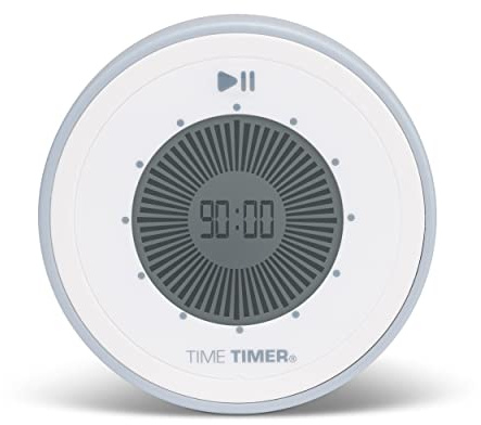 TIME TIMER Twist 90-Minuten-Digital-Countdown-Uhr – für das Lernen im Klassenzimmer für Kinder, Lernwerkzeug für die Heimschule, Schreibtischuhr für Lehrer, Übungs- und Küchentimer (Pale Shale)