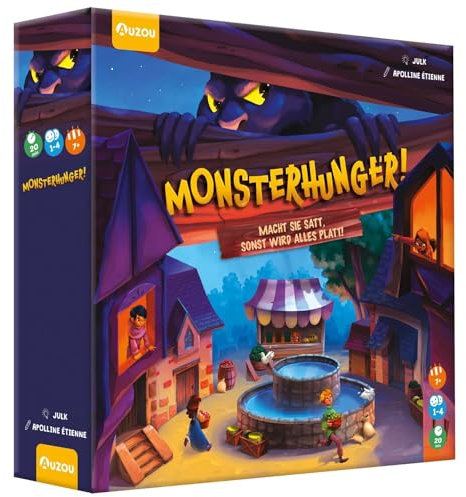 AUZOU | Monsterhunger! | Gesellschaftsspiele ab 7 Jahre | Kinderspiele | Brettspiel ab 7 Jahre | Kooperativ, füttert Monster und rettet das Dorf | Spiele für die Familie | Für 1-4 Spieler ab 7 Jahren